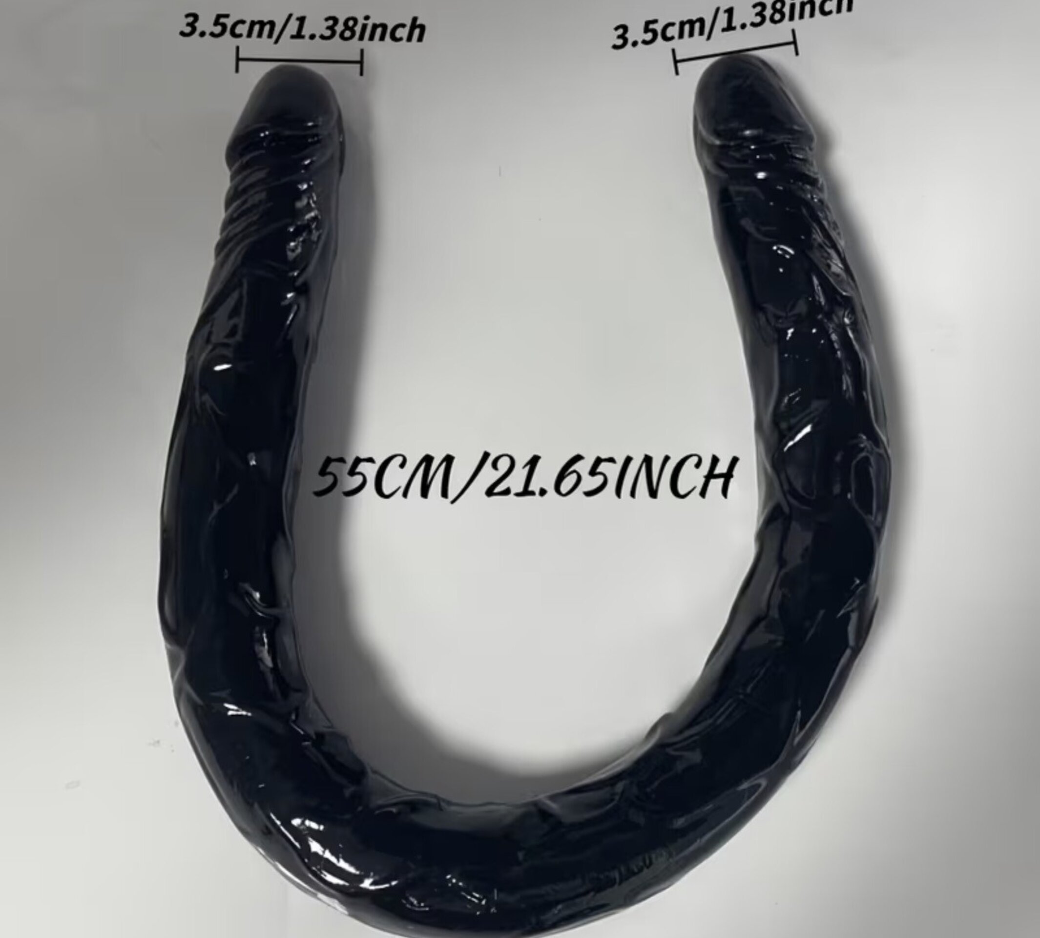 Dildo 2 en 1 realista negro - 3