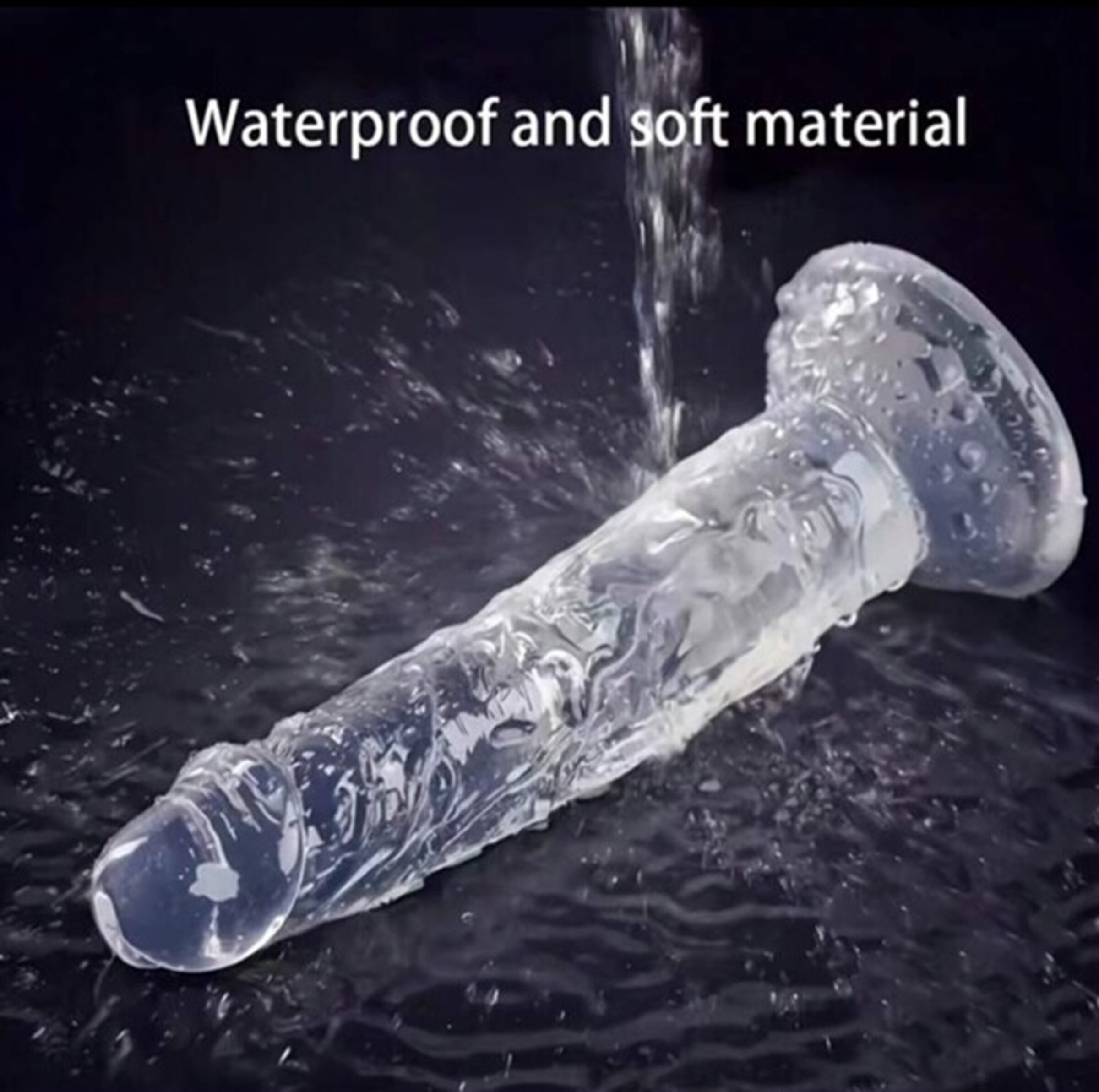 Dildo transparente con ventosa