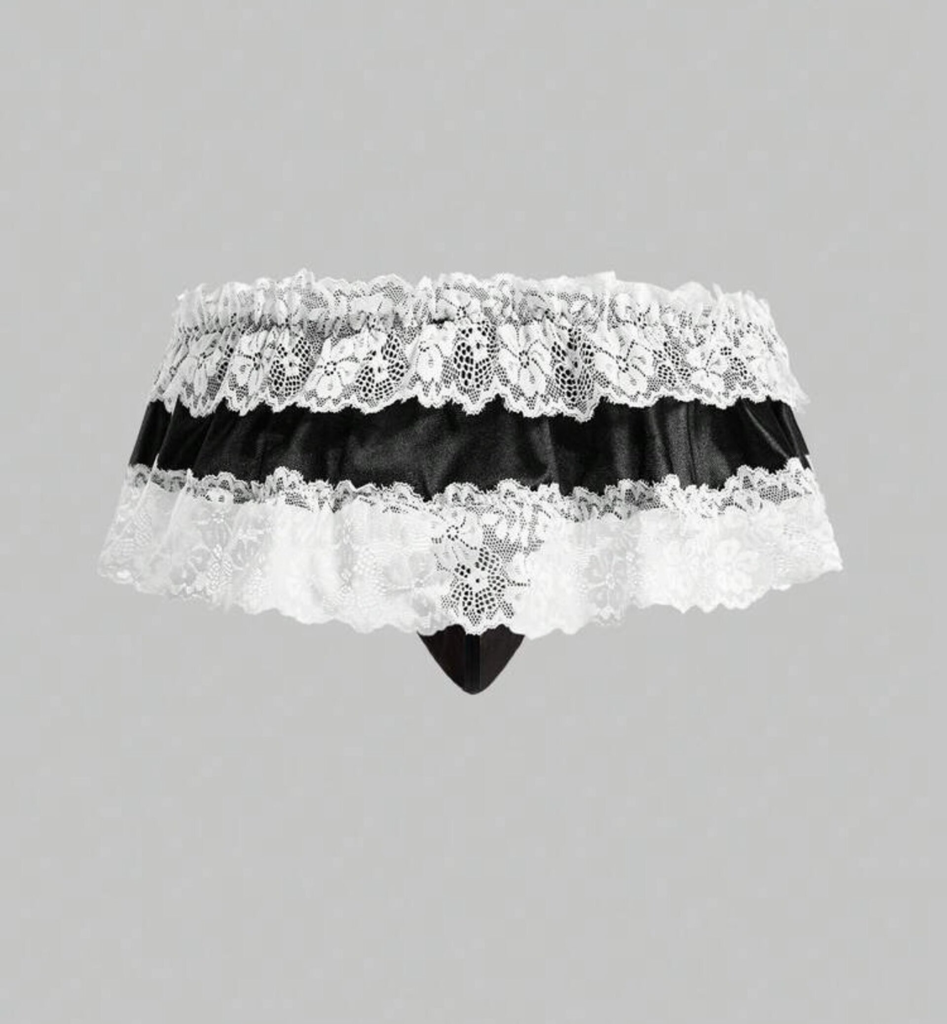 Calzoncillos tipo tanga sexy con volantes y encaje  para hombres - 2