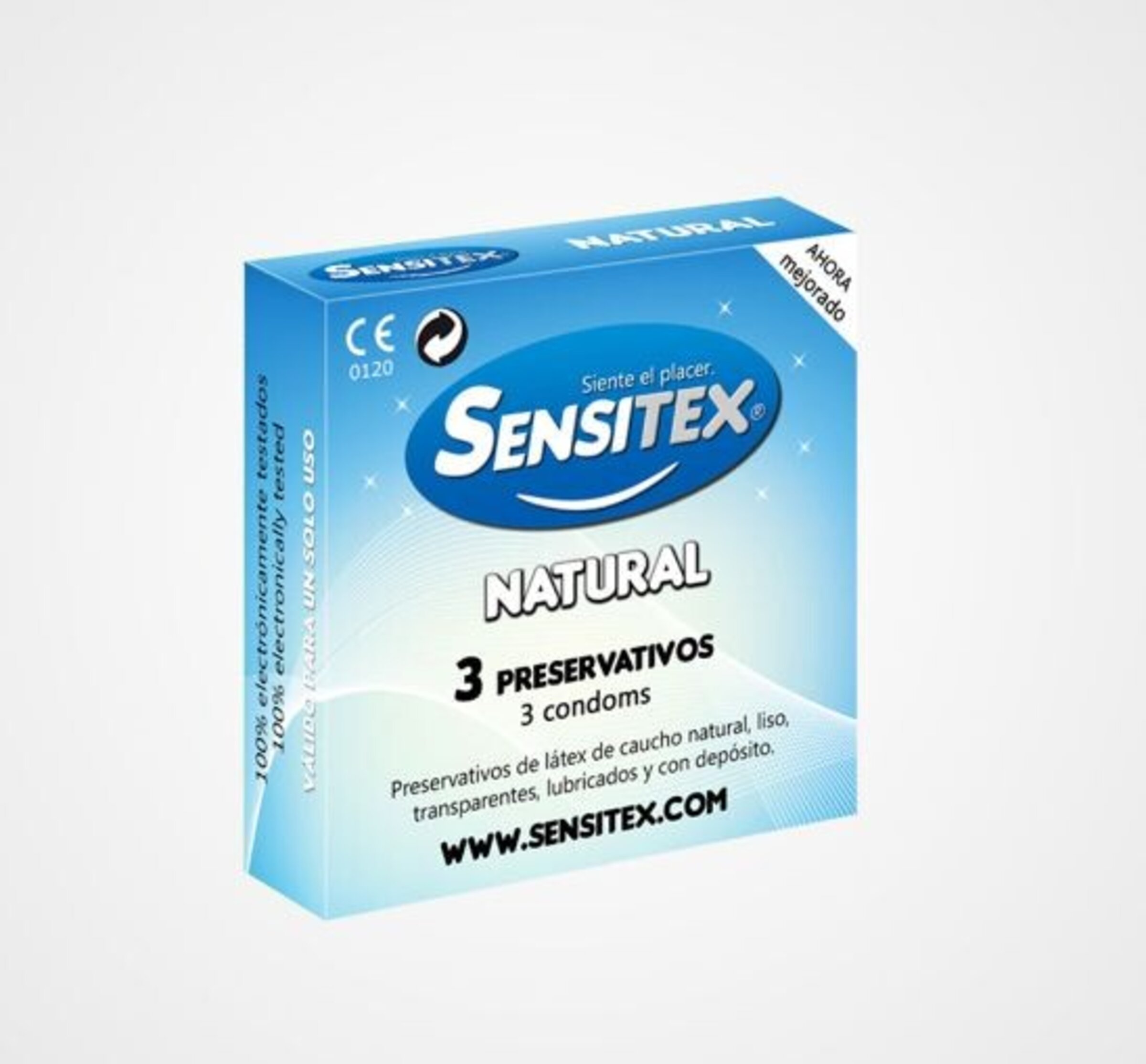 Sensitex natural , preservativos en estuche de 3 unidades